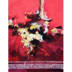 Zohaib Rind, 15 x 21 Inch, Acrylic on Paper, Abstract Painting, AC-ZR-333